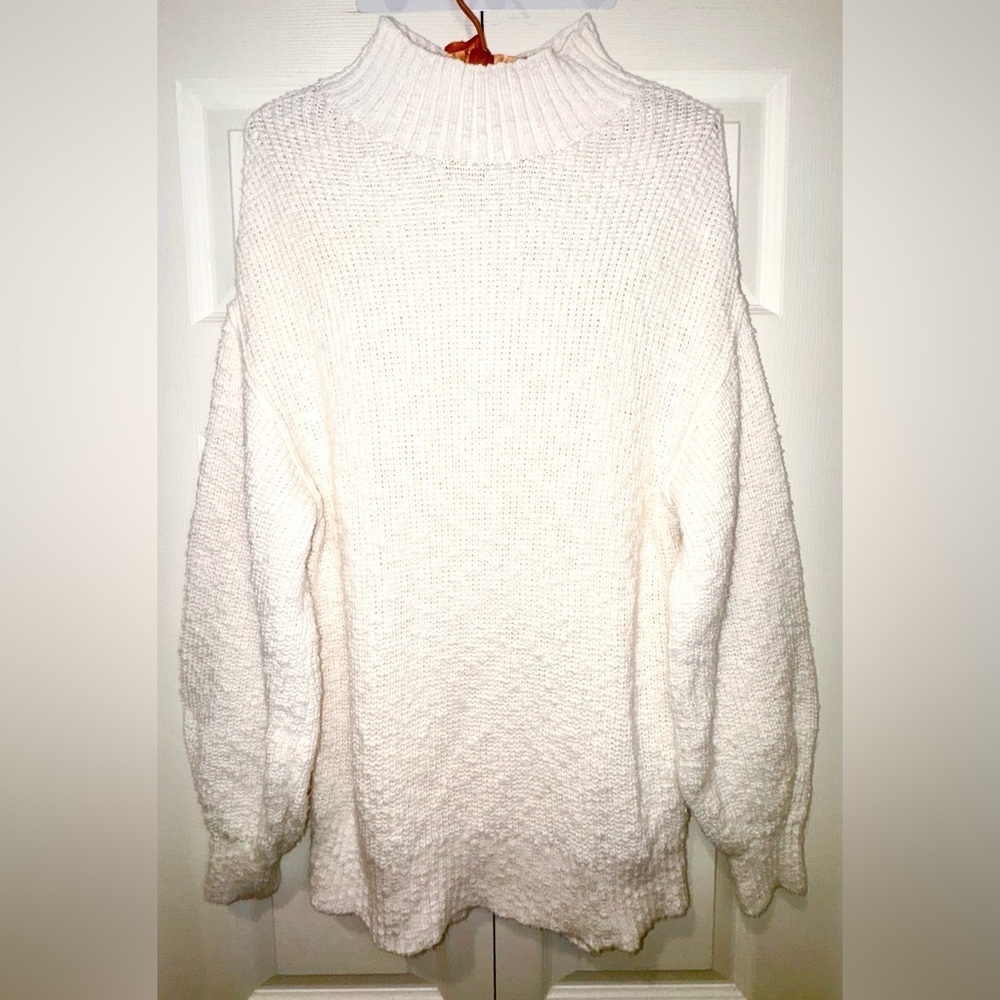 Aerie Hits the Spot Mock Neck Sweater | Ivory Size M EUC